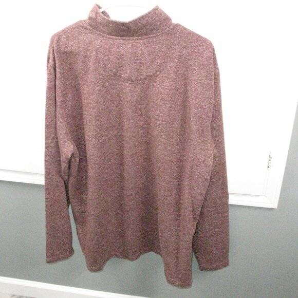 Izod Men's Brown Marble Partial Front Zip Henley Long Sleeve Size Large - Picture 3 of 5